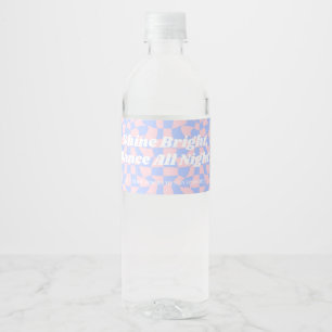 Etiqueta Para Botella De Agua Neon Groovy Disco