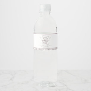 Etiqueta Para Botella De Agua Neutral Toile De Jouy Baby Shower