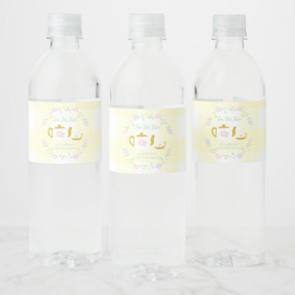 Etiqueta Para Botella De Agua Niña de té para dos cumpleaños 2