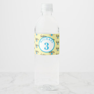 Etiqueta Para Botella De Agua Niño de cumpleaños personalizado con edad