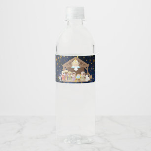 Etiqueta Para Botella De Agua Niño Jesús En La Botella De Agua De La Natividad D