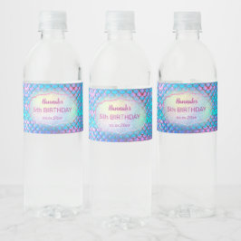 Etiqueta Para Botella De Agua niños sirenas Cumpleaños