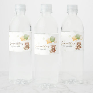 Etiqueta Para Botella De Agua No Podemos Esperar Más Bebé de Globos Shower