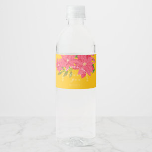 Etiqueta Para Botella De Agua Nochebuena de Navidad Negocio Oro