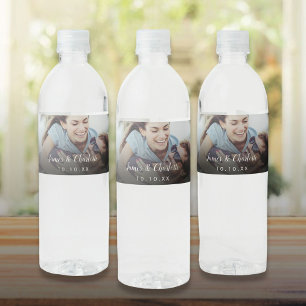 Etiqueta Para Botella De Agua Nombre de fecha de guión de foto personalizada min