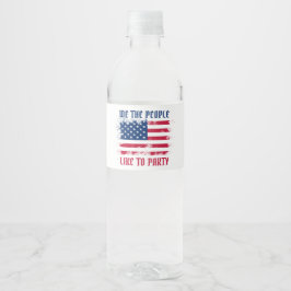 Etiqueta Para Botella De Agua Nosotros, el pueblo, la Bandera de Estados Unidos 
