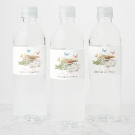 Etiqueta Para Botella De Agua Nuevo capítulo Tea Set Butterflies Libro Ducha de