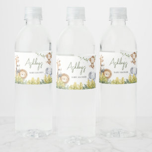 Etiqueta Para Botella De Agua Oh Baby Safari Animals Baby Shower