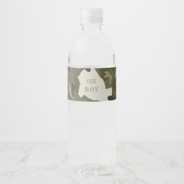 Etiqueta Para Botella De Agua Oh Boy Camo Woodland boy Baby Shower