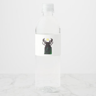 Etiqueta Para Botella De Agua Oh Ciervo Diseño Minimalista