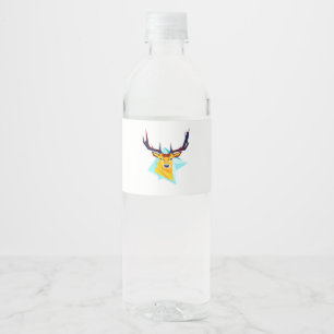 Etiqueta Para Botella De Agua Oh Ciervo Estilo Rústico Mínimo 