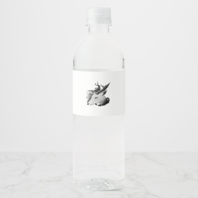 Etiqueta Para Botella De Agua Oh Deer Classic Style  (Anverso)