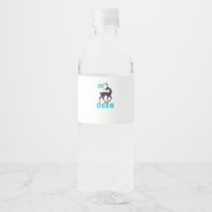 Etiqueta Para Botella De Agua Oh Deer Diseño Minimalista