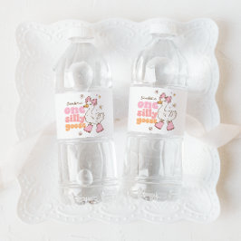 Etiqueta Para Botella De Agua One Silly Goose Pink Girl 1st Birthday