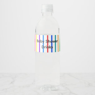 Etiqueta Para Botella De Agua Orgulloso de ser latino Baby shower Floral y ray