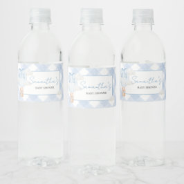 Etiqueta Para Botella De Agua Oso Azul Apenas Espera Baby Shower