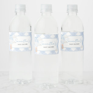 Etiqueta Para Botella De Agua Oso Azul Apenas Espera Baby Shower