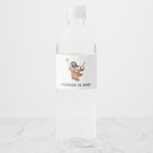 Etiqueta Para Botella De Agua Oso de cumpleaños de Rookie
