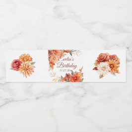 Etiqueta Para Botella De Agua Otoño la caída de Cute Gnome deja el cumpleaños