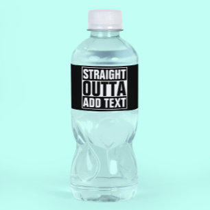 Etiqueta Para Botella De Agua OUTTA RECTO - añada su texto aquí/créelo para