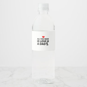 ETIQUETA PARA BOTELLA DE AGUA PAPÁ Y AMOR