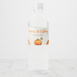 Etiqueta Para Botella De Agua Parche de calabaza Naranja Quemado de Caída Cumple