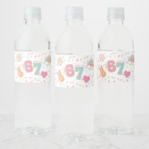 Etiqueta Para Botella De Agua Parche Elegante Era SEIS ahora soy SIETE Cumpleaño
