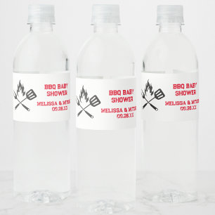 Etiqueta Para Botella De Agua Parejas Baby Shower BBQ