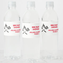 Etiqueta Para Botella De Agua Parejas Baby Shower BBQ