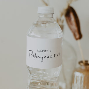 Etiqueta Para Botella De Agua Partido de cumpleaños neutral de género minimalist