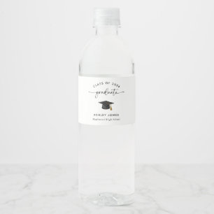 Etiqueta Para Botella De Agua Partido de Graduación Moderna de Graduación de Cab