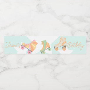 Etiqueta Para Botella De Agua Patinaje en Rollerball Birthday Pastel Stars