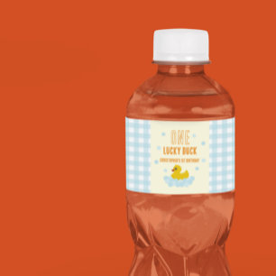 Etiqueta Para Botella De Agua Pato 1 cumpleaños
