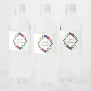 Etiqueta Para Botella De Agua Patriotic Panda Anemone Baby Shower