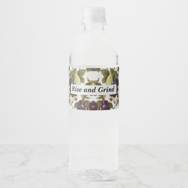 Etiqueta Para Botella De Agua patrón de bayas (Anverso)