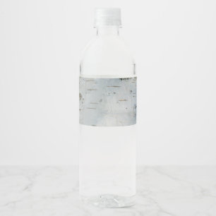 Etiqueta Para Botella De Agua Patrón de la corteza de Birch