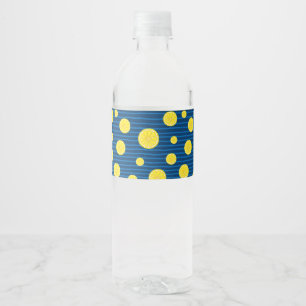 Etiqueta Para Botella De Agua Patrón de rodajas de limón