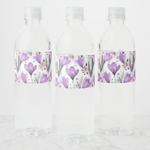 Etiqueta Para Botella De Agua Patrón floral