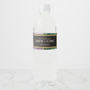 Etiqueta Para Botella De Agua Pavo real Aguamarina (21 cm x 4,5 cm)