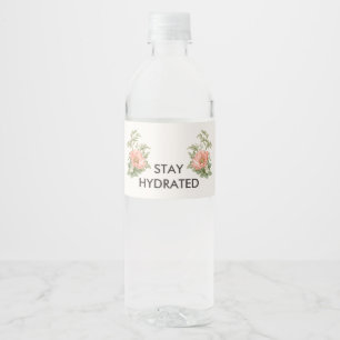 Etiqueta Para Botella De Agua Pavo real botánico vintage de boda Mesa elegante