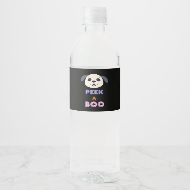 Etiqueta Para Botella De Agua Peekaboo Basic Design (Anverso)