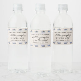 Etiqueta Para Botella De Agua Pequeña Calabaza Azul Bebé Bebé Ducha
