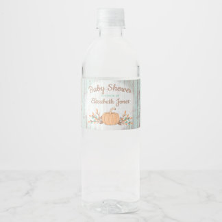 Etiqueta Para Botella De Agua Pequeña Calabaza Cae Rústico Baby Shower
