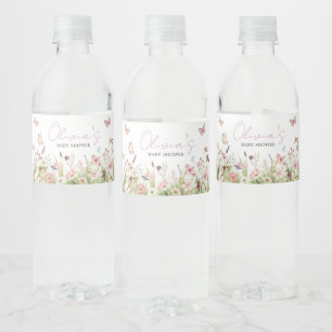 Etiqueta Para Botella De Agua Pequeña mariposa silvestre Baby Shower