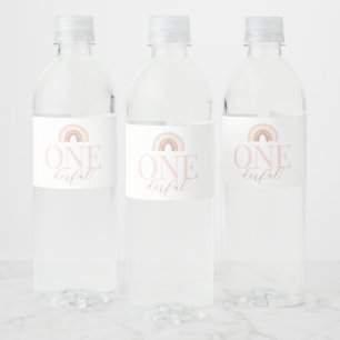 Etiqueta Para Botella De Agua Pequeña Miss Maravilloso Boho Arcoiris Primer cump