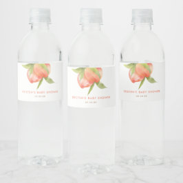 Etiqueta Para Botella De Agua Pequeño Chica de Peach Baby Shower favorece