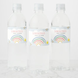 Etiqueta Para Botella De Agua Pequeño rayo de arcoiris de sol en Baby Shower