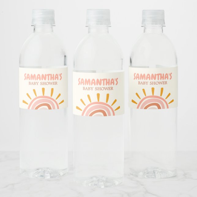 Etiqueta Para Botella De Agua Pequeño rayo de sol Boho Sun Baby Shower (Botellas)