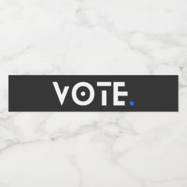 Etiqueta Para Botella De Agua Período azul de votación