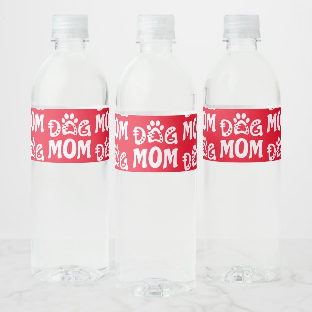 Etiqueta Para Botella De Agua Perro Mamá (Botellas)